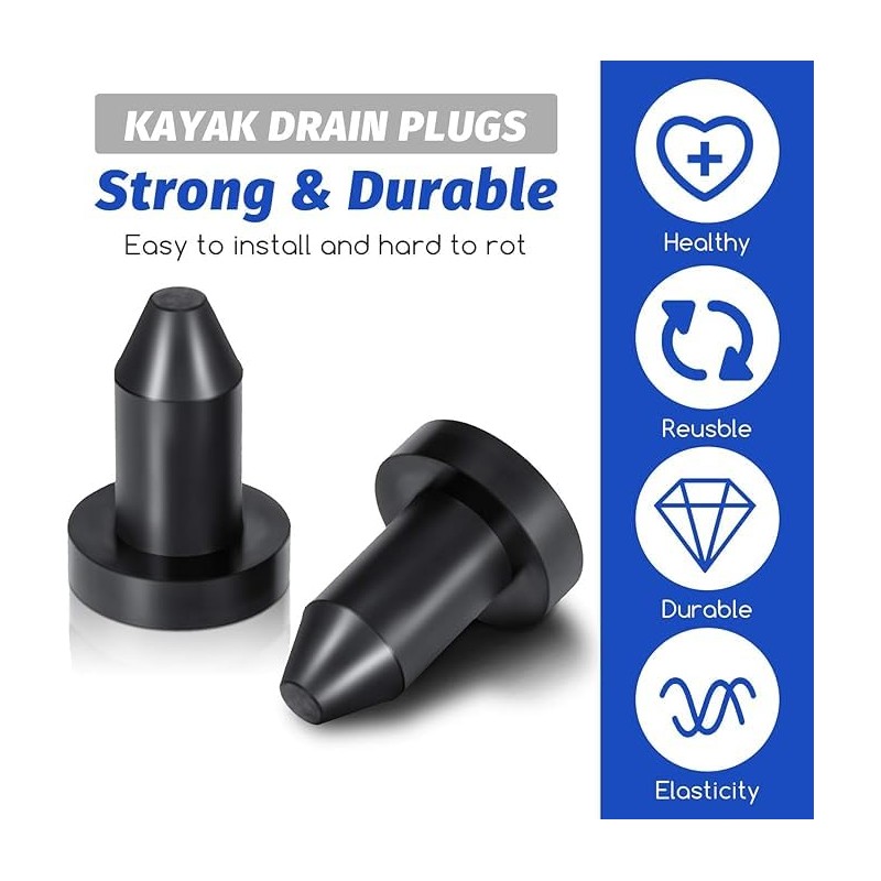 12 Pcs Kayak Drain Plug,Universal Rubber Kayak Scupper Plug,1/2" Water