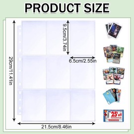 30 Stück Sammelkarten Hüllen Doppelseitiger 540 pockets, Karten Sleeves Transparent, Leere Sammelmappe Folien 11 Löcher für Sammeln aller Arten von Karten, Polypropylen