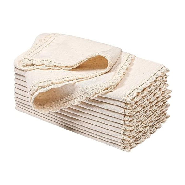 GFI LINEN CLUBS Flax by Flax Napkin with Lace 20x20-12