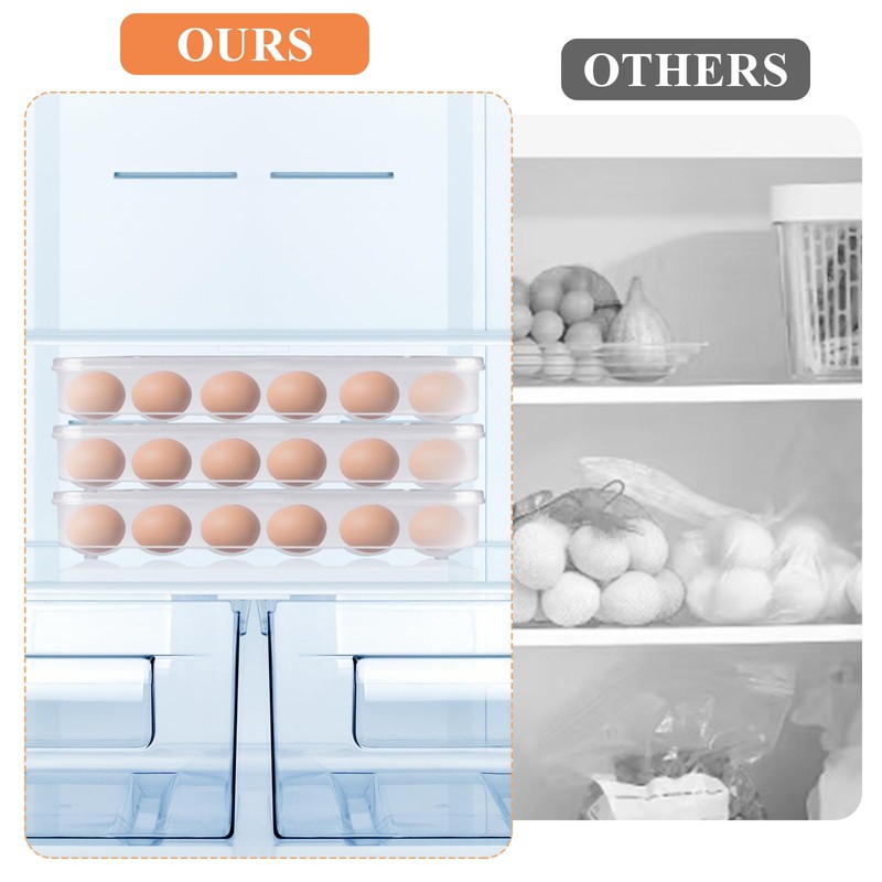 Lainballow 3 Pcs 90 Slots Deviled Egg Containers with Lids,