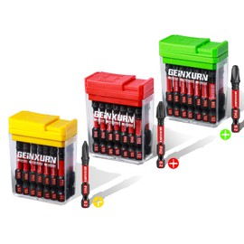 Geinxurn Impact Phillips Screwdriver Bits Set,45 Pcs 2" Magnetic(PH1/PH2/PH3) S2 Steel Multi Driver Bits with Storage Colorful Box