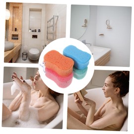 Mikinona 8pcs Simple Shape Bath Sponges for Body Cleaning Soft Bath Scrubbers for Boys and Girls and Adults for Gentle Exfoliation and Relaxation Random Color
