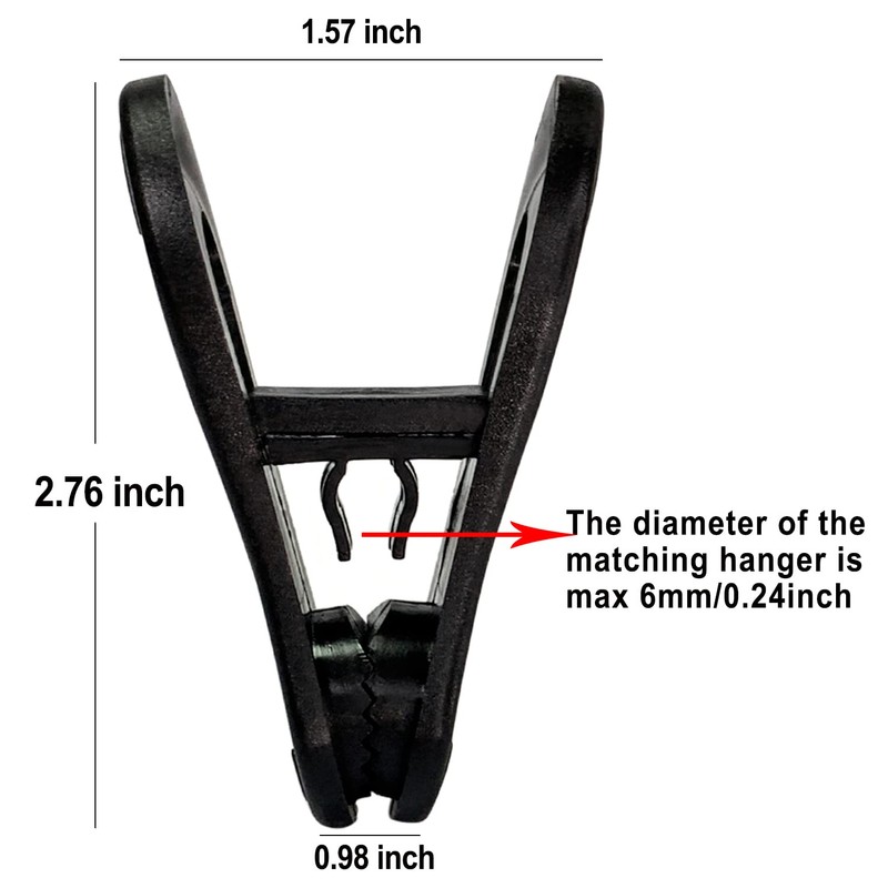 TOFIIGREM Black Hanger Clips 60 PCS, Multi-Purpose Plastic Clips Perfect