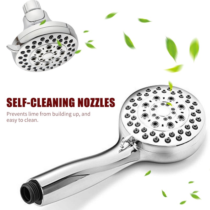 Handheld Shower Head Rain Showerhead Combo 5 Spray Settings High