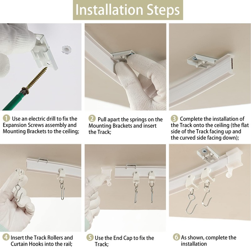 Trimold Premium Ceiling Curtain Track System, Flexible and Durable Design