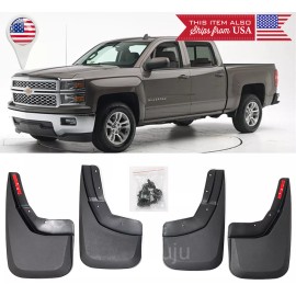 SDeelCase 4 PCS Factory Style Front Rear Mud Guards Splash Flaps For 14-19 Chevy Silverado