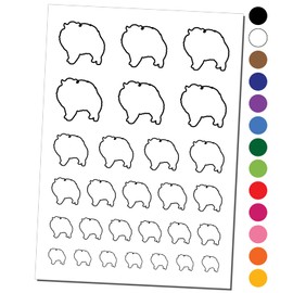 Pomeranian Dog Outline Temporary Tattoo Water Resistant Fake Body Art Set Collection - Black (One Sheet)