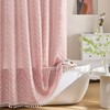 Siiluminisoy Extra Long Pink Boho Shower Curtain with White Tassel,