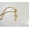 RIVETING JEWELRY 24K Gold Cross Crucifix Necklace Pendant Charm with