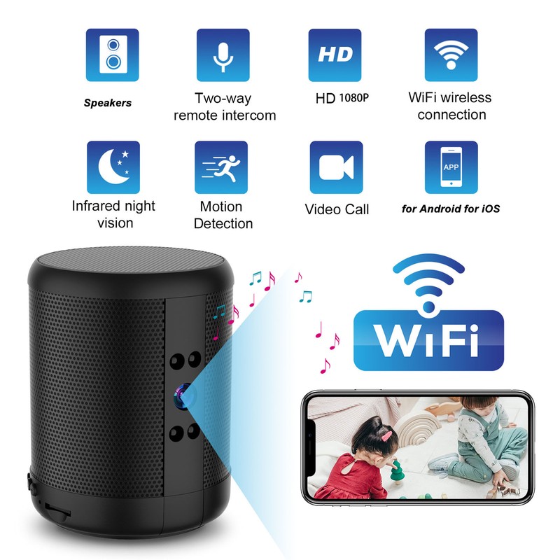 Stereo Speaker WiFi Camera 2K Night Vision 2 Way Talk