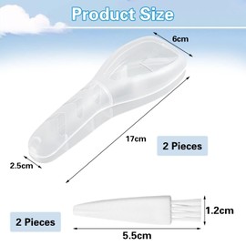 Pack of 2 Transparent Waterproof Shaving Case and 2 Brushes, Portable Shaving Case, Dustproof Case for Razors