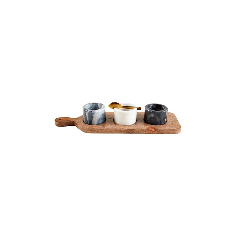 Mud Pie Marble Bowls On Tray Set, board 4 3/4"