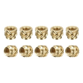 DTGN M3x4mmx5mm (ID x L x OD) Knurled Insert Nuts - 60pcs - Plastic Shell - Brass Female Thread Sleeve Insert Nuts