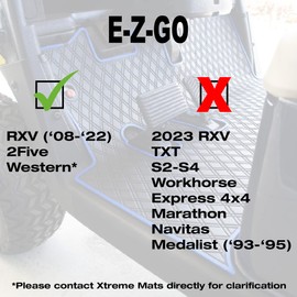 Xtreme Mats Compatible with EZGO RXV Golf Cart Mat, Full Coverage Golf Cart Floor Liner Mat - Only Fits EZGO RXV (2008-2022) & 2Five (2009+) (Beige Trim)
