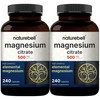 NatureBell Magnesium Citrate 500mg, 480 Capsules (2 Pack) | High-Purity