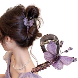 LAOYEFACAI Butterfly Hair Clip Small Acrylic Butterfly Hair Clips Flower Claw Clip, Hair Clips Women's Thin Hair, Hair Clips Girls Women Butterfly Hair Accessories (LS)