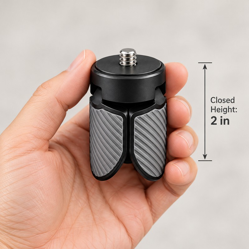 Mini Tripod Stand for Action Cameras – Compact 1/4-Inch Screw