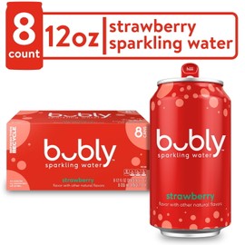 Bubly Strawberry Sparkling Water, 12 fl oz, 8 Pack Cans