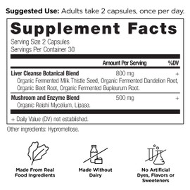 Ancient Nutrition Liver Detox Supplement, Ancient Herbals Liver Cleanse with Milk Thistle, Dandelion Root & Reishi for Optimal Liver Support, 1300mg, Gluten Free, 60 Count