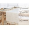 PurpleEssences Chambray Table Runner with Fringes - 100% Cotton, 13x72