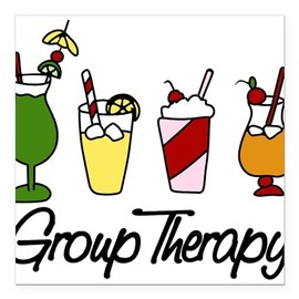 CafePress Group Therapy Square Car Magnet 3 X 3 Square Car Magnet, Magnetic Bumper Display