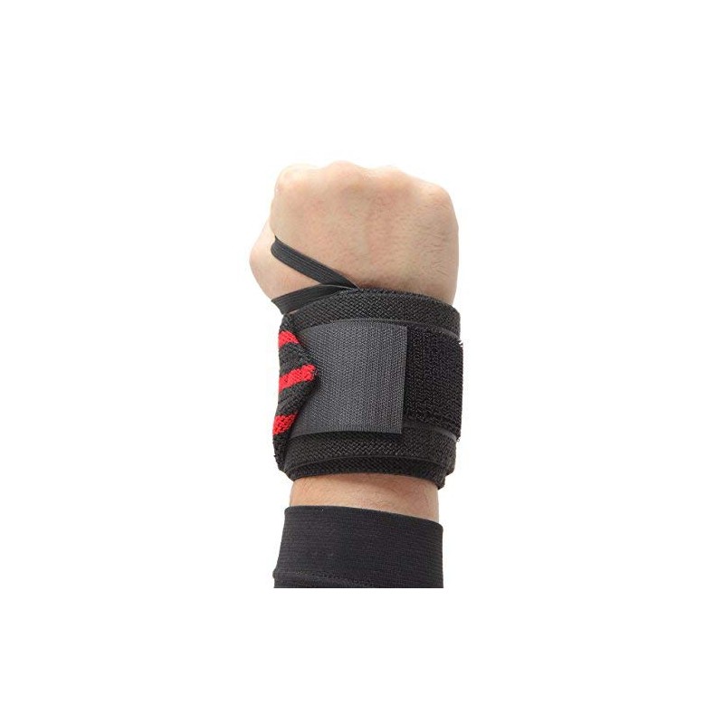 Schiek Wrist Wrap, 24 Inches, Free Weight Training Use, red