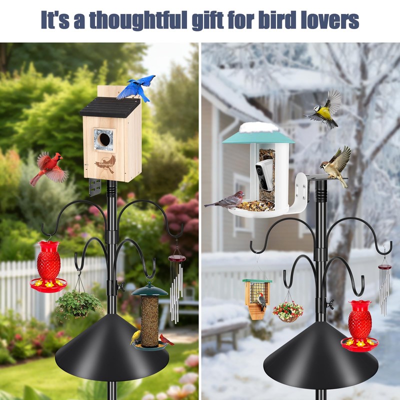 Gtongoko Smart Bird Feeder Pole Squirrel Proof 1-Inch Dia 94