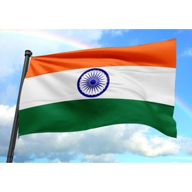 Flag of India 3x5FT Double Stitched Polyester Flag with 2 Gronments