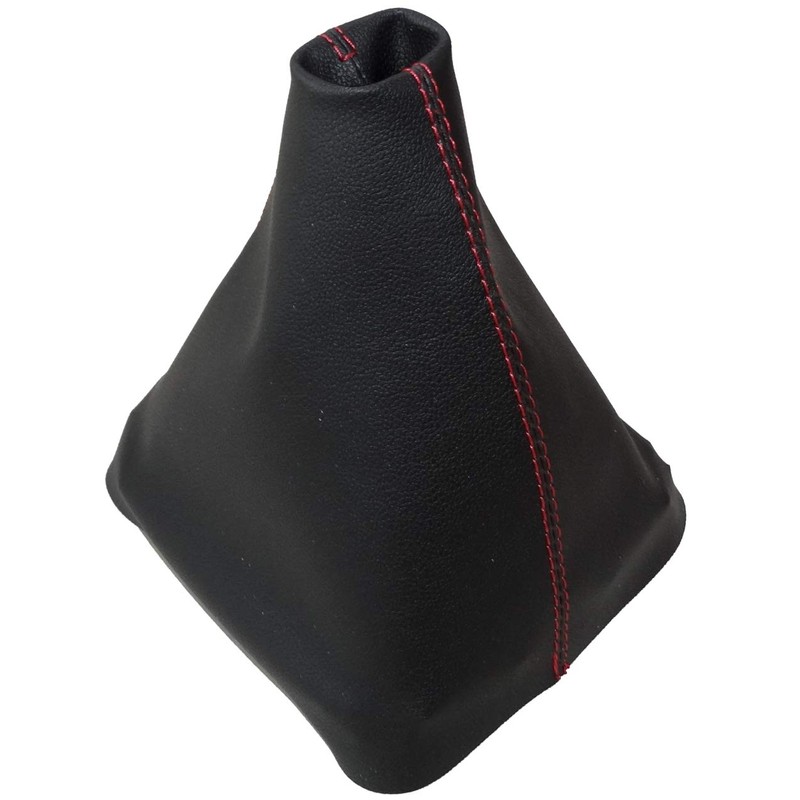 AERZETIX: Gear Stick Gaiter Faux Leather Black with Red Stitching