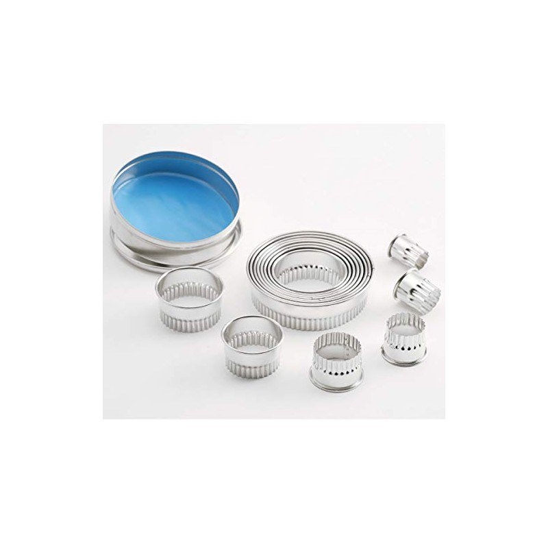 thermohauser Cookie Cutter Set (Stainless Steel) Round, Waved Edges, 14