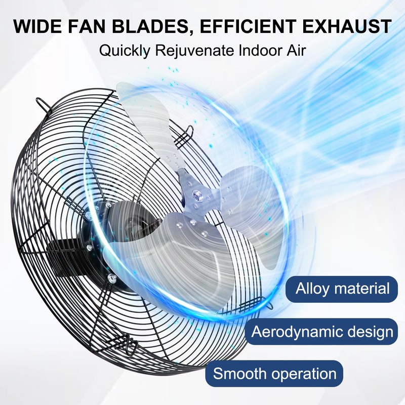Criditpid 7 Inch Wall Mounted Shutter Exhaust Fan with ON/OFF