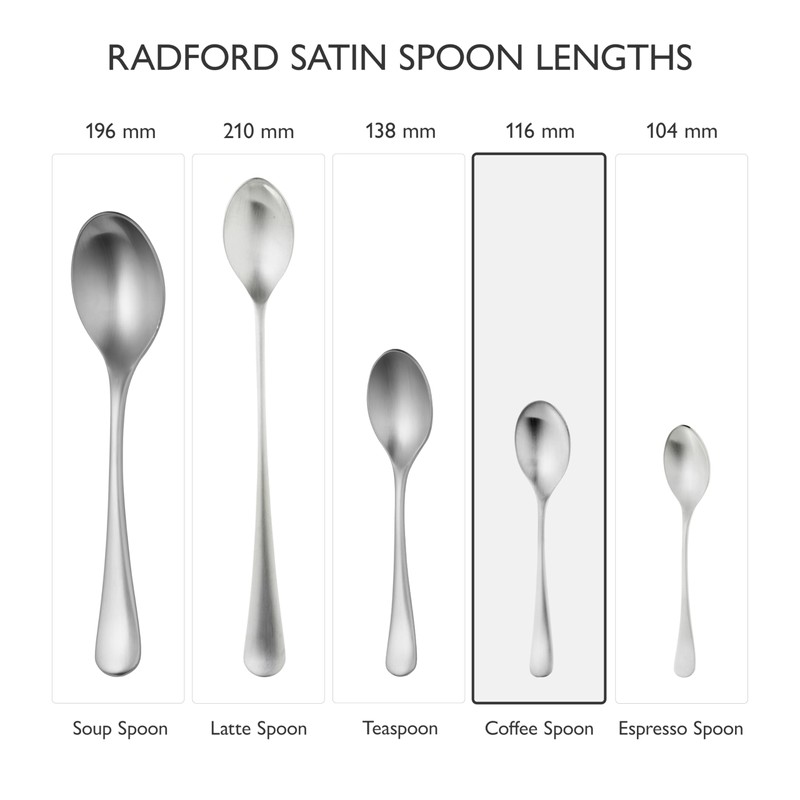 Robert Welch Radford Satin Cutlery Coffee/Espresso Spoon, Set of 8.