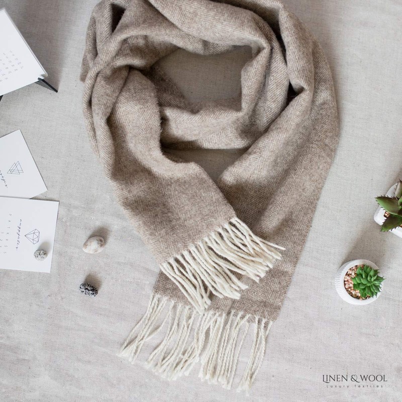 Linen & Cotton Classico Unisex 100% Merino Wool Scarf with