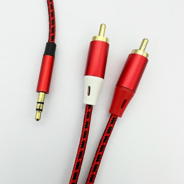 Froggen Red RCA to 3.5mm Audio Cable, 3.5mm to 2