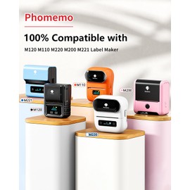 Phomemo Transparent Thermal Labels, Transparent Label for QR Code, Name Badges Compatible with M220 M250 M221 M120 M150 M108 M110 M421 Label Printer, 1 Roll, 50 x 30 mm, 230 Labels/Roll