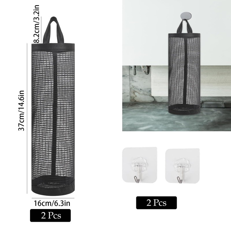 ZPLASK 2 Pcs Plastic Bag Holder, Carrier Bag Storage with