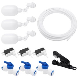 Pxyelec Electronic Float Ball Valve, Water Purifiers Float Valve Kit for Water tank Aquaculture Water Level Control (Included: 10M 3/8 inch PE Pipe+Hose Cutter+Float Valve+Ball Valve)