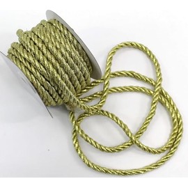 CaPiSo Cord 10 m x 6 mm Lurex Shiny Cord Twist Cord Shiny Decorative Ribbon Cord (Gold)