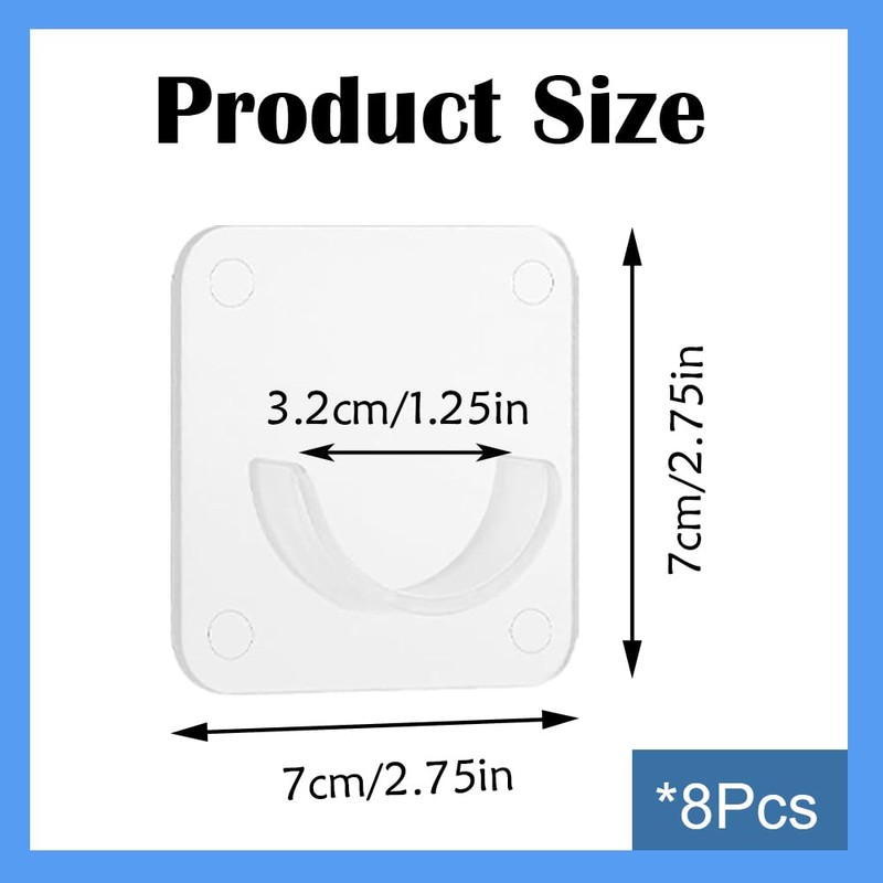 8 PCS Curtain Rod Holder Invisible Shower Rod Retainer No