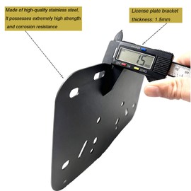 MJNAUY Stainless Steel Motorcycle License Plate Holder - Heavy Duty Off-Road Rear License Plate Bracket with Mounting Hardware, Universal Fit for KTM Husqvarna Honda Yamaha Suzuki Beta Sherco Kawasaki