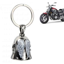 Motorcycle Guardian Bell, Angel Guardian Riding Bell with Chain, Stainless Steel Motorcycle Bells Luck Riding Bell, Motorcycle Accessories Gifts for Man Husband