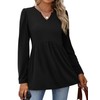 Long Sleeve Shirts for Women Dressy Casual Black Babydoll Tops