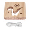 Wood Carving Lamp Dinosaur Hollow Pattern Warm White Light USB