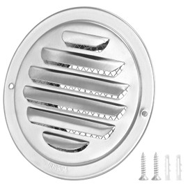 QWORK® 304 Stainless Steel Round Ventilation Grill Screen Hood for Kitchen & Bathroom Vents - 100mm