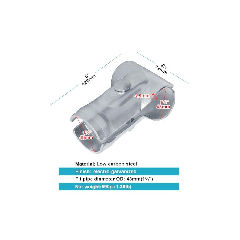 OTTFF 4 Pack 2" (1-7/8" OD) End Rail Clamp T