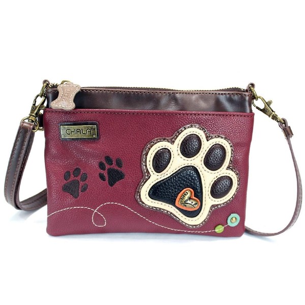 CHALA Mini Crossbody/Purse with Convertible Strap Stylish, Compact, Versatile, Burgundy-