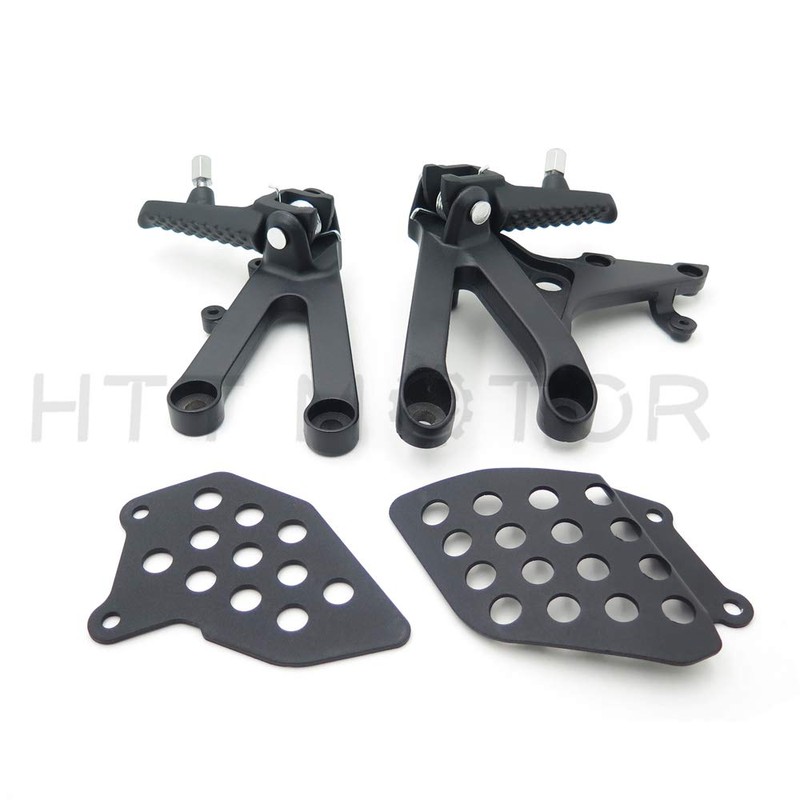 HTTMT MT390-018- Black Front Rider Foot Pegs Bracket Compatible with