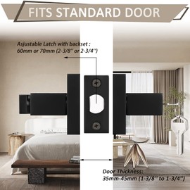 Probrico 4 Pack Black Door Levers Interior Bedroom Entrance Door knobs Door Lock Set One Keyway Entry Keyed Alike Same Key Entrance Lockset Each with 3 Same Keys