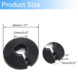 Tayffency 4 Pack Black Plastic 12mm Pipe Collar, Flange Connector, Fits 0.39" Pipe Diameter, 1.77" Outer Diameter, 0.51" Height, Easy Installation, Hose Pipe Fitting