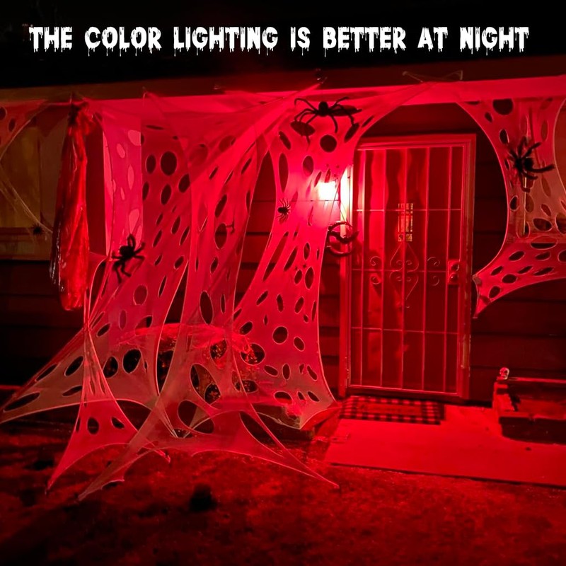 Halloween Spider Web Decoration Outdoor, Giant 600 Sqft Stretchy Cut-Your-Own